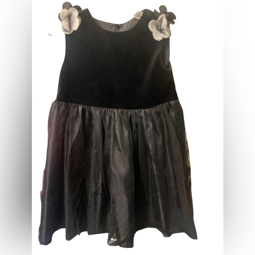 Edgehill Collection Black Velvet Tulle Skirt Floral Holiday Dress Size 4T
